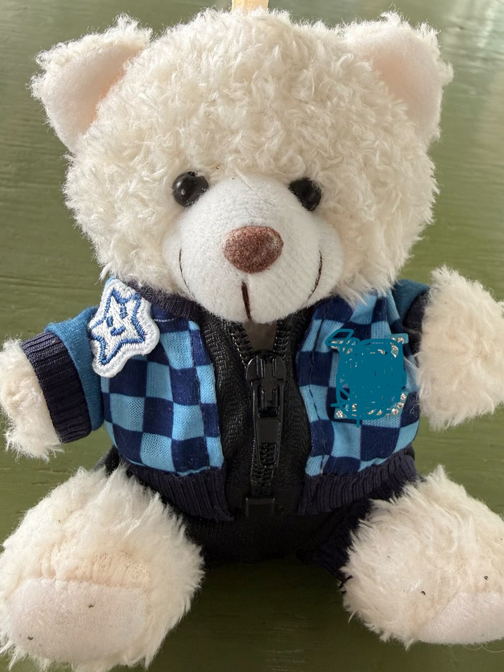 White Teddy Bear Plush that fits most Labubu outfits